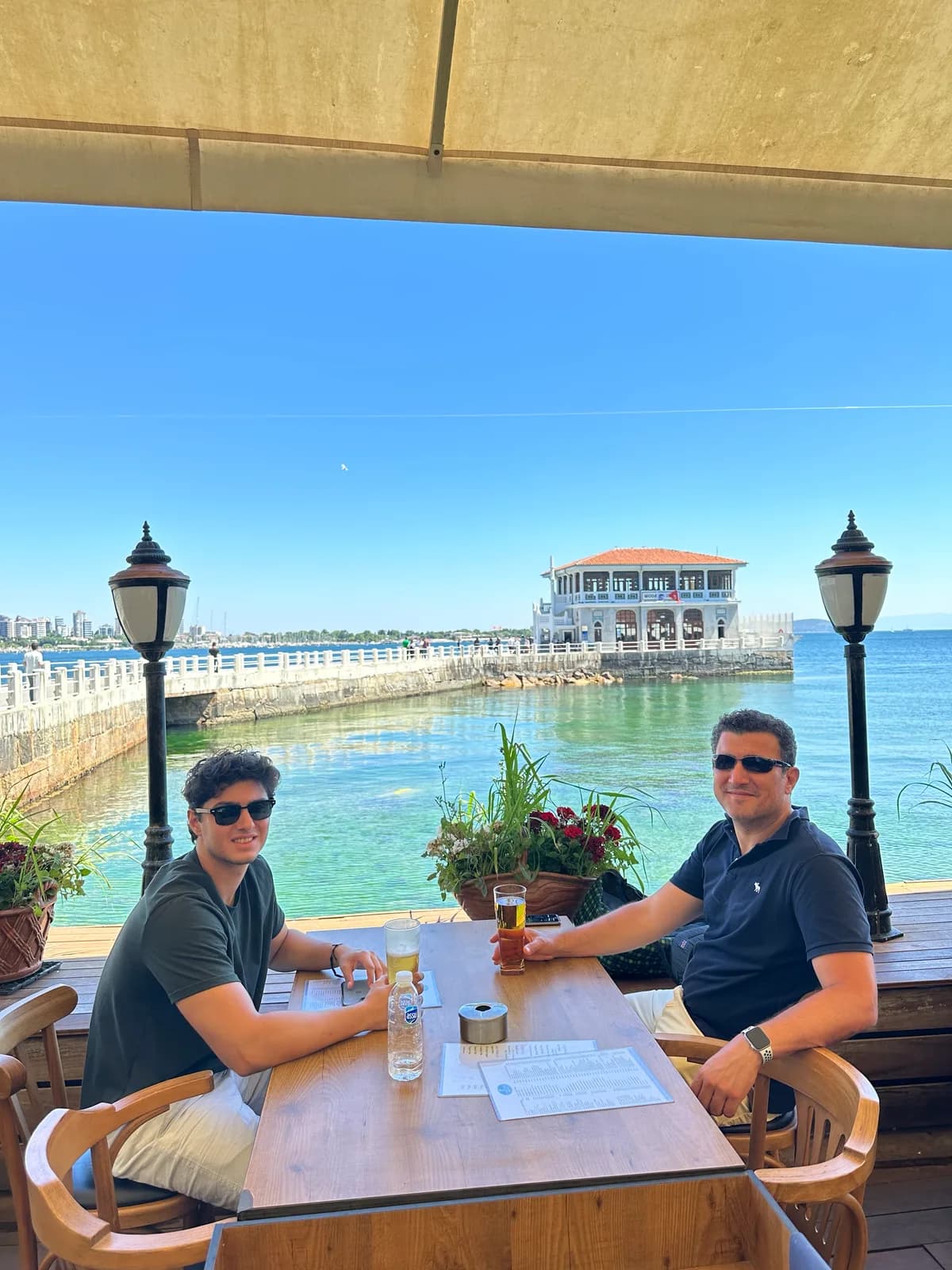 Efe Dincaslan at a seaside café in Istanbul, Turkey