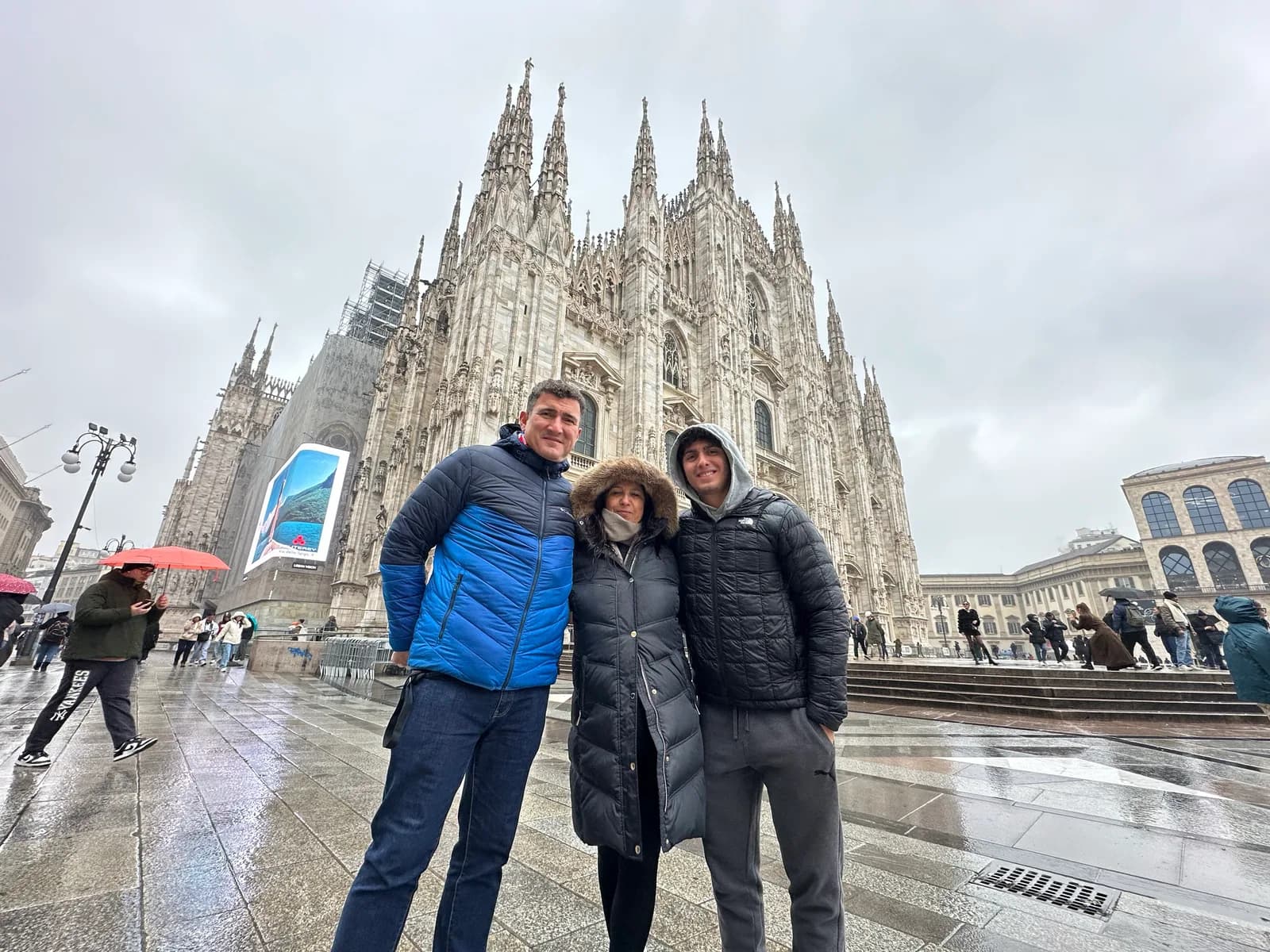 Efe Dincaslan in front of the Duomo di Milano in Milan, Italy